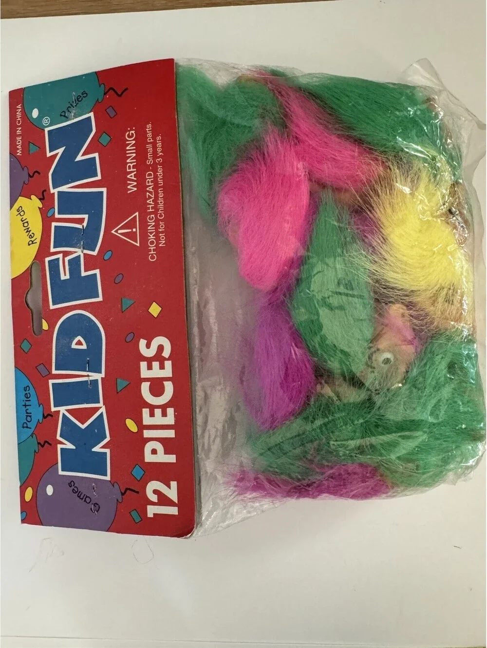 Vintage Troll Head Pencil Toppers Lot of 12 Sealed Kid Fun Party Favors NOS